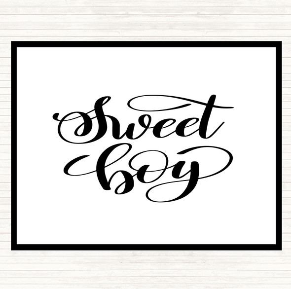 White Black Sweet Boy Quote Mouse Mat Pad