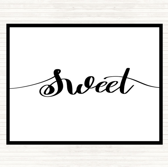 White Black Sweet Quote Dinner Table Placemat