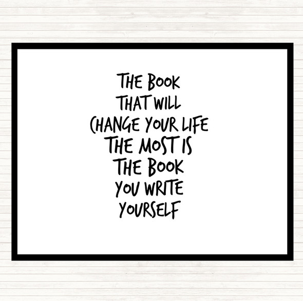 White Black The Book That Will Change Your Life Quote Mouse Mat Pad