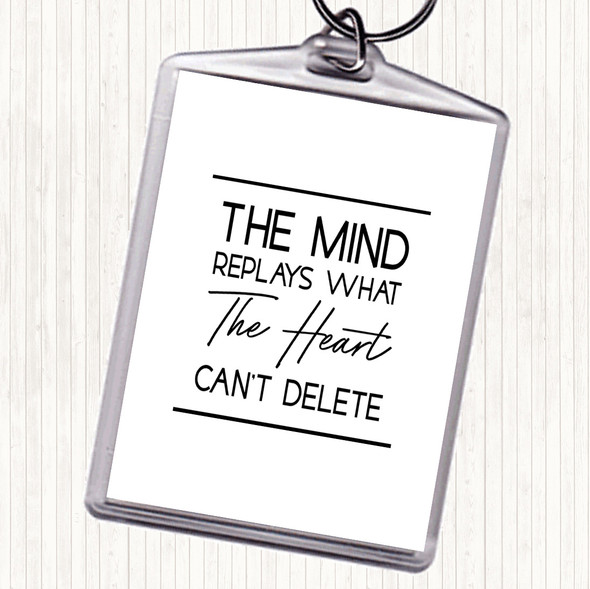 White Black The Mind Replays Quote Bag Tag Keychain Keyring