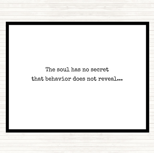 White Black The Soul Has No Secret Quote Dinner Table Placemat