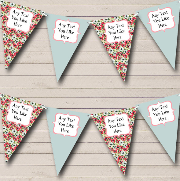 Shabby Chic Vintage Sage Personalised Wedding Anniversary Party Bunting