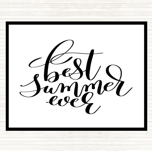 White Black Best Summer Ever Quote Mouse Mat Pad