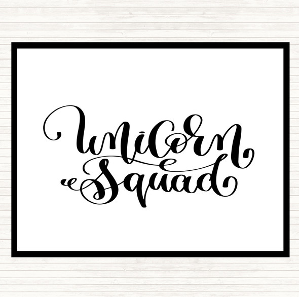 White Black Unicorn Squad Quote Mouse Mat Pad