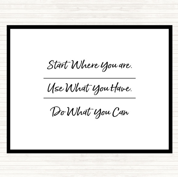 White Black Use What You Have Quote Mouse Mat Pad