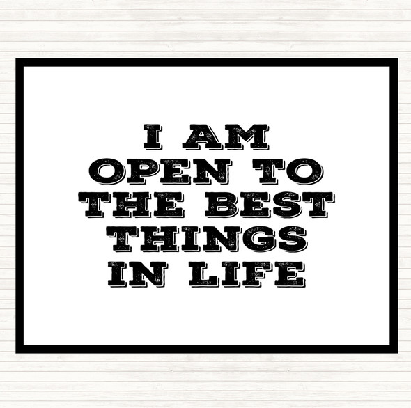 White Black Best Things In Life Quote Dinner Table Placemat