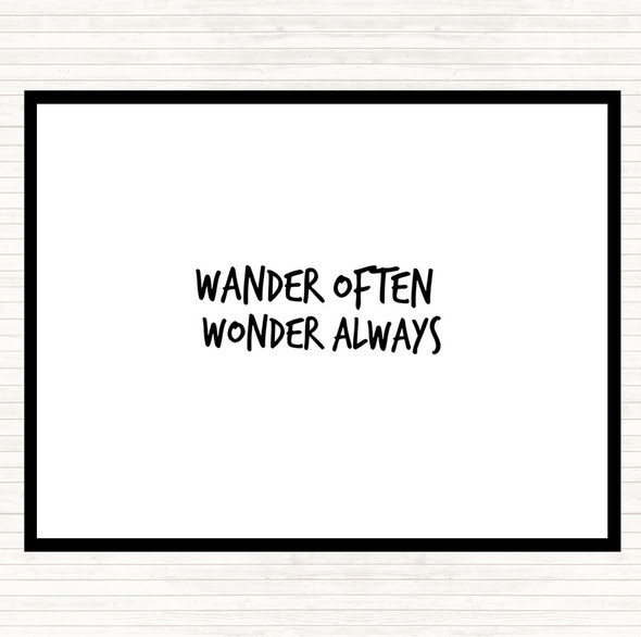 White Black Wander Often Wonder Always Quote Mouse Mat Pad
