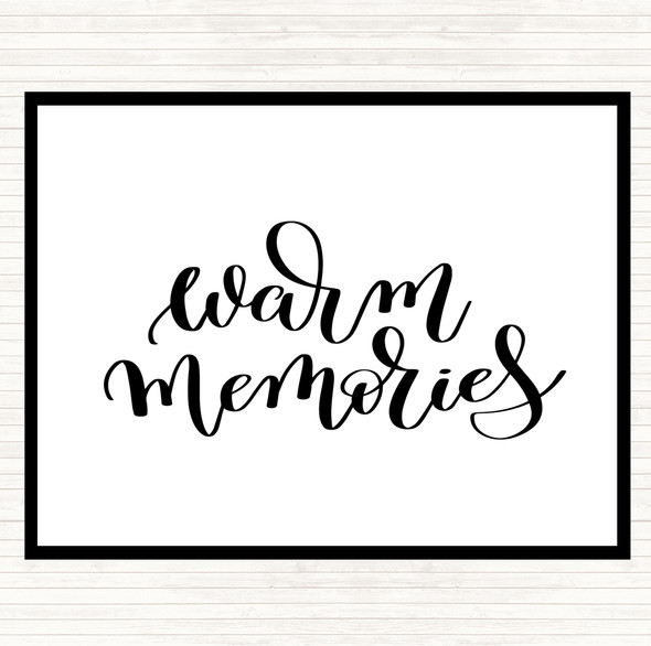 White Black Warm Memories Swirl Quote Mouse Mat Pad
