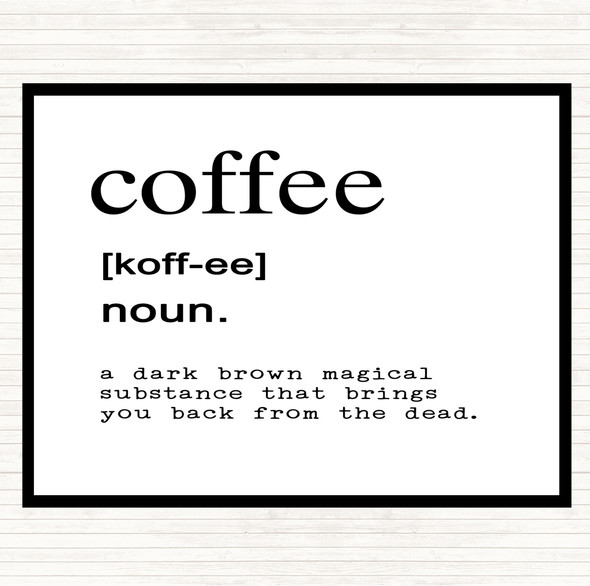 White Black Word Definition Coffee Quote Mouse Mat Pad