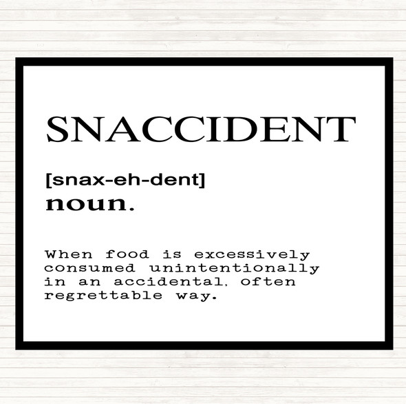 White Black Word Definition Snaccident Quote Dinner Table Placemat