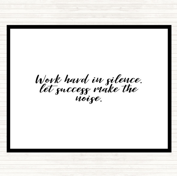 White Black Work Hard Quote Mouse Mat Pad