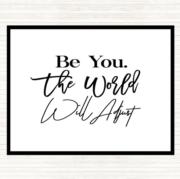 White Black World Will Adjust Quote Mouse Mat Pad