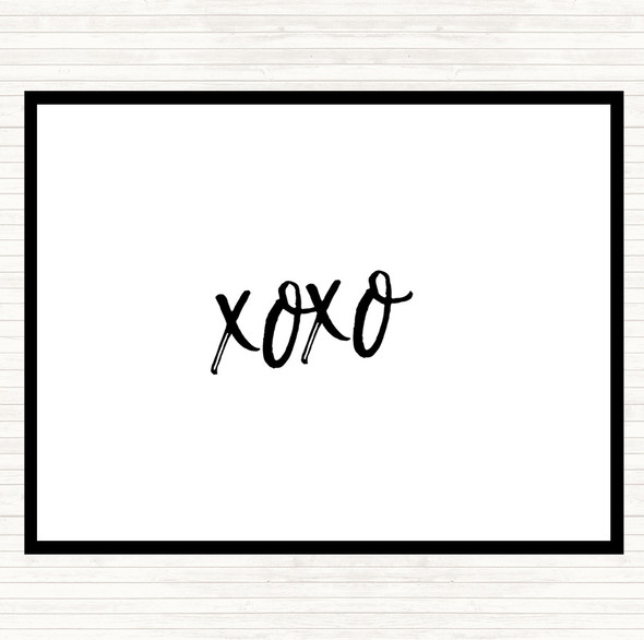 White Black Xoxo Quote Mouse Mat Pad