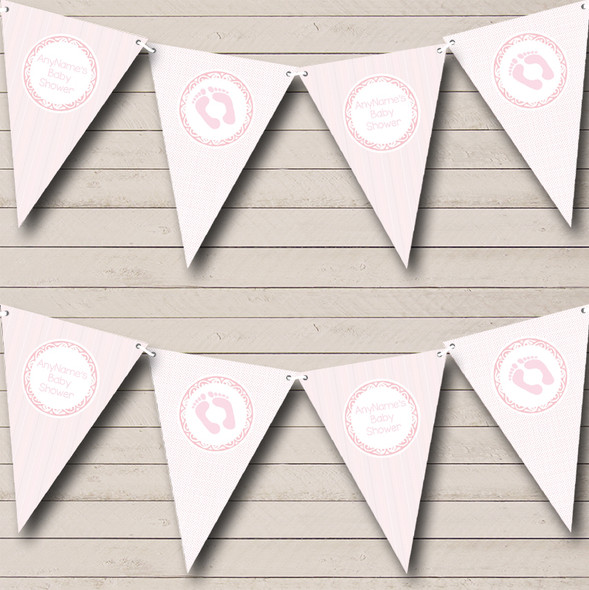 Pink Stripes And Dots Personalised Baby Shower Bunting