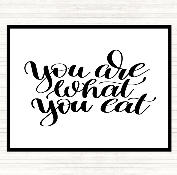 White Black You Are What You Eat Quote Mouse Mat Pad