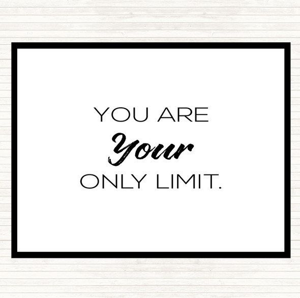 White Black Your Limit Quote Mouse Mat Pad