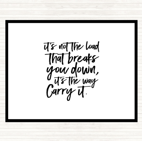 White Black Breaks You Down Quote Dinner Table Placemat