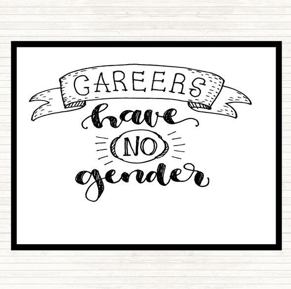 White Black Careers No Gender Quote Mouse Mat Pad