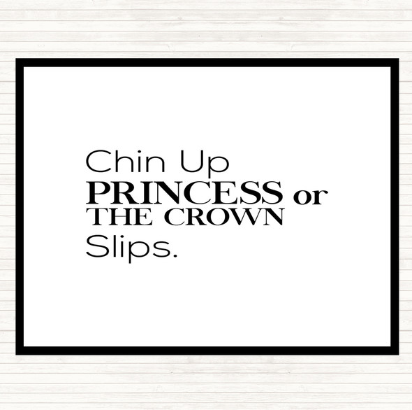 White Black Chin Up Quote Dinner Table Placemat