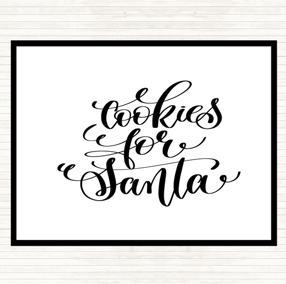 White Black Christmas Cookies For Santa Quote Dinner Table Placemat