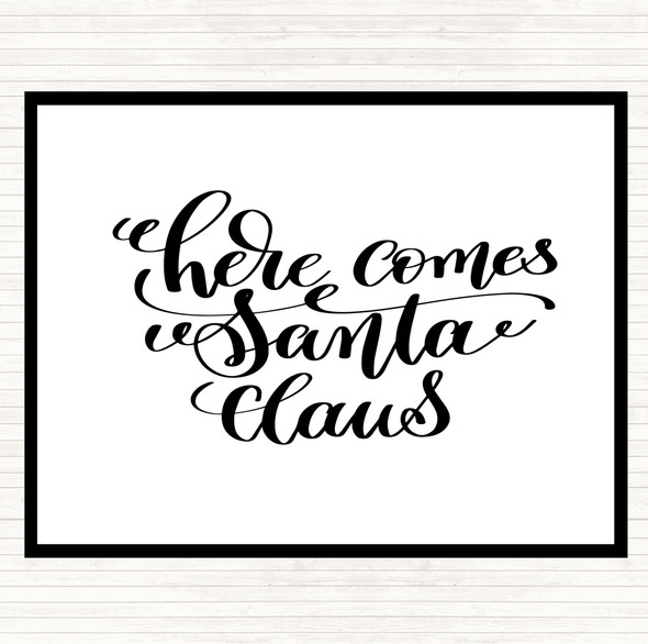 White Black Christmas Santa Claus Quote Mouse Mat Pad