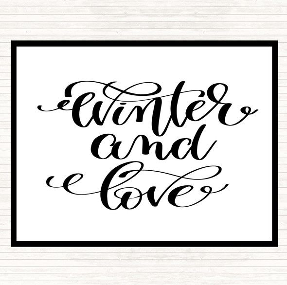 White Black Christmas Winter & Love Quote Mouse Mat Pad