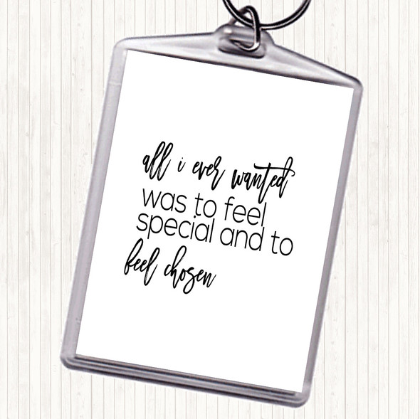 White Black All I Wanted Quote Bag Tag Keychain Keyring