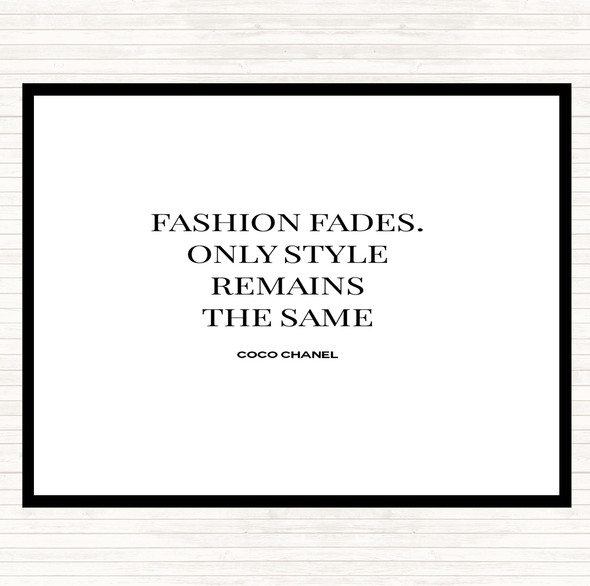 White Black Coco Chanel Fashion Fades Quote Mouse Mat Pad