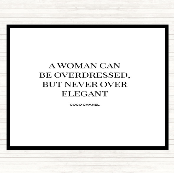 White Black Coco Chanel Over Elegant Quote Mouse Mat Pad