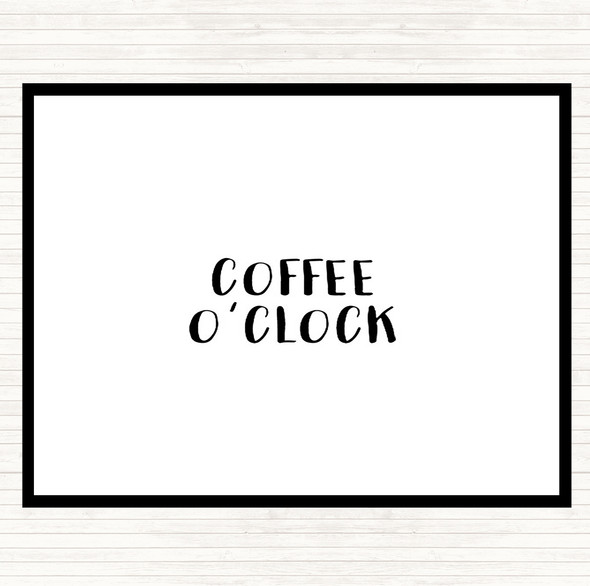 White Black Coffee O'clock Quote Mouse Mat Pad