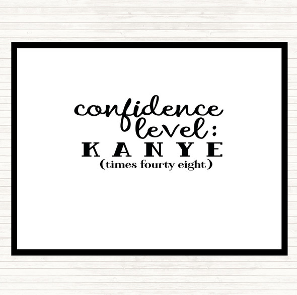 White Black Confidence Level Quote Mouse Mat Pad