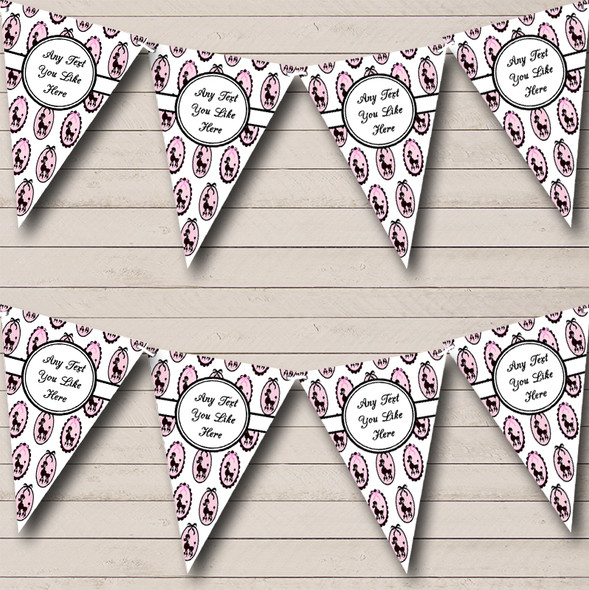 Pink Black And White Paris Poodle Personalised Birthday Party Bunting