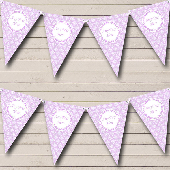 Pale Lilac Pink Lace Look Vintage Personalised Birthday Party Bunting