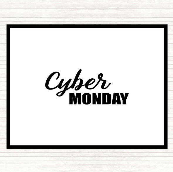 White Black Cyber Monday Quote Mouse Mat Pad