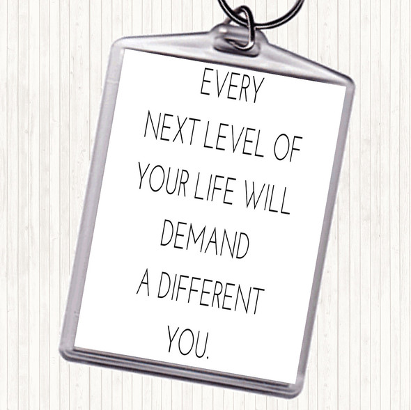 White Black Demand A Different You Quote Bag Tag Keychain Keyring