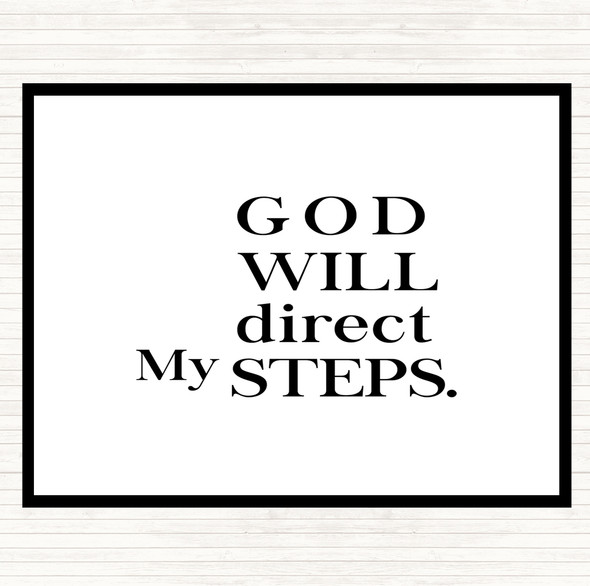 White Black Direct My Steps Quote Mouse Mat Pad