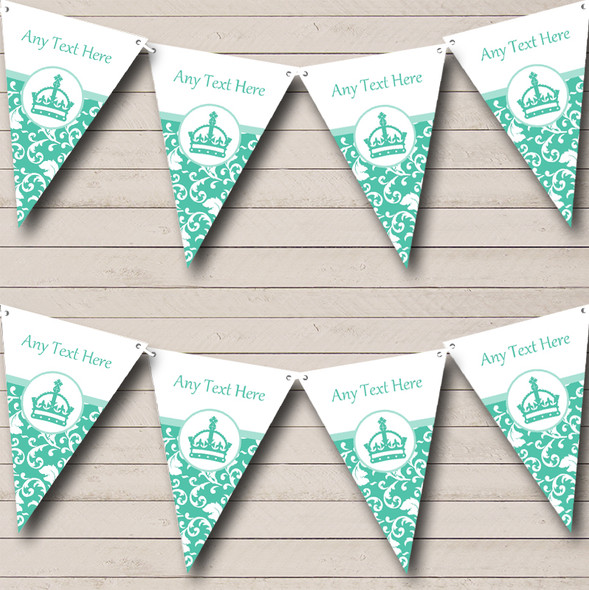 Green Princess Crown Personalised Birthday Party Bunting