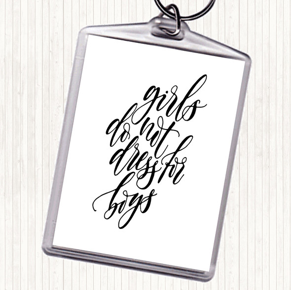 White Black Dress For Boys Quote Bag Tag Keychain Keyring