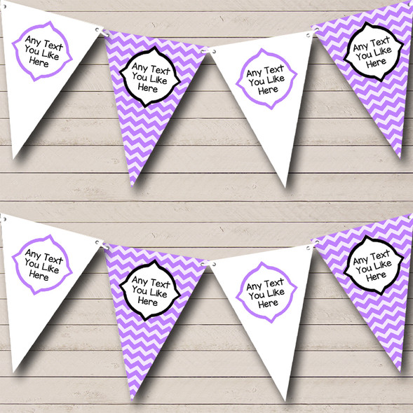 Chevron Stripes Purple Personalised Birthday Party Bunting