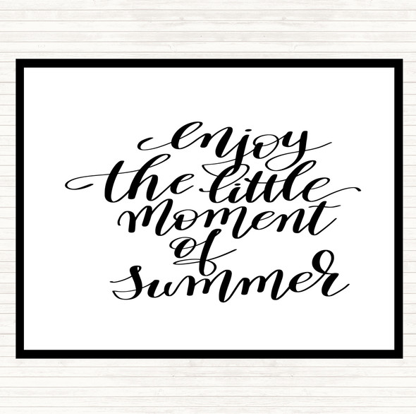 White Black Enjoy Little Summer Quote Mouse Mat Pad