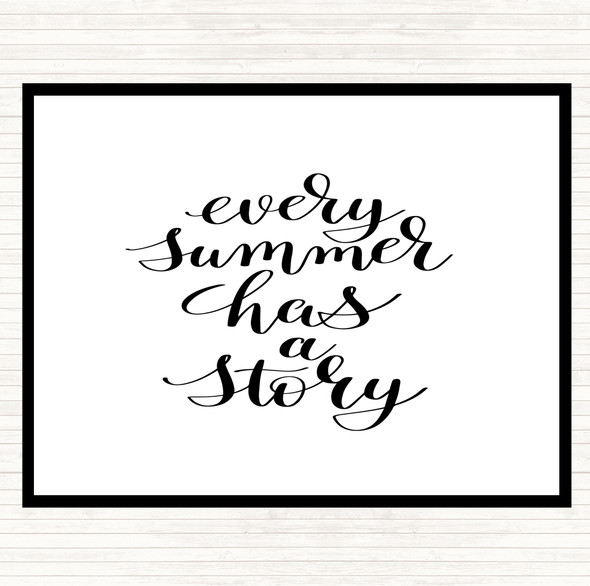 White Black Every Summer Story Quote Mouse Mat Pad