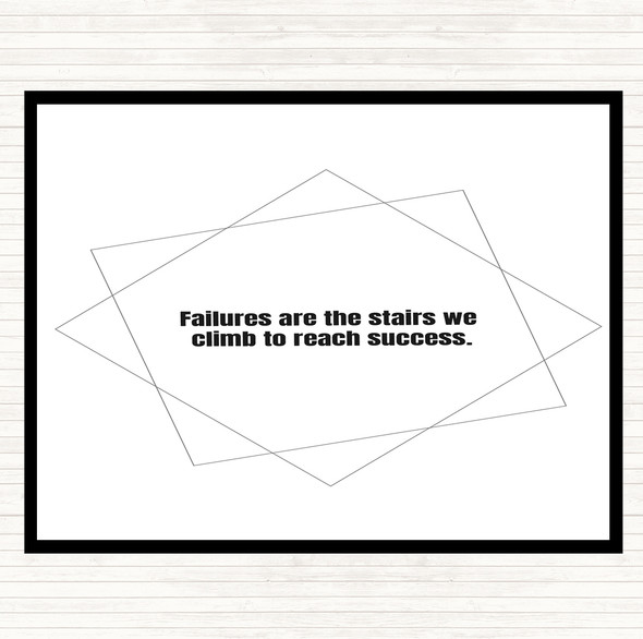 White Black Failures Stairs Success Quote Mouse Mat Pad