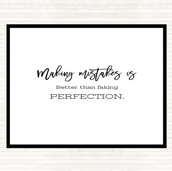 White Black Faking Perfection Quote Mouse Mat Pad