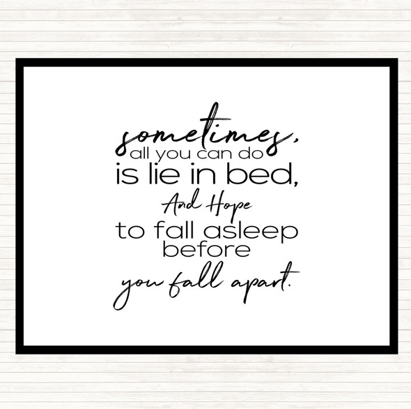 White Black Fall Apart Quote Mouse Mat Pad