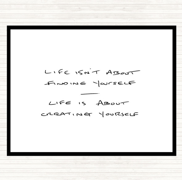 White Black Finding Yourself Quote Mouse Mat Pad