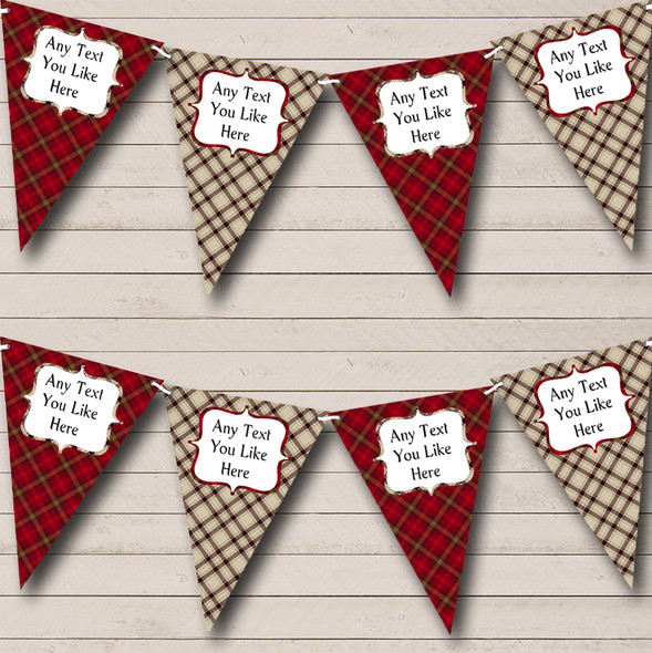 Two Tone Tartan Personalised Carnival Fete Street Party Bunting