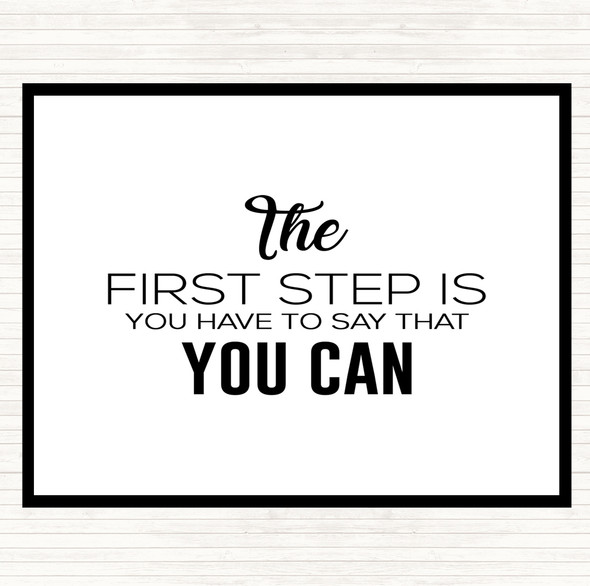 White Black First Step Quote Mouse Mat Pad