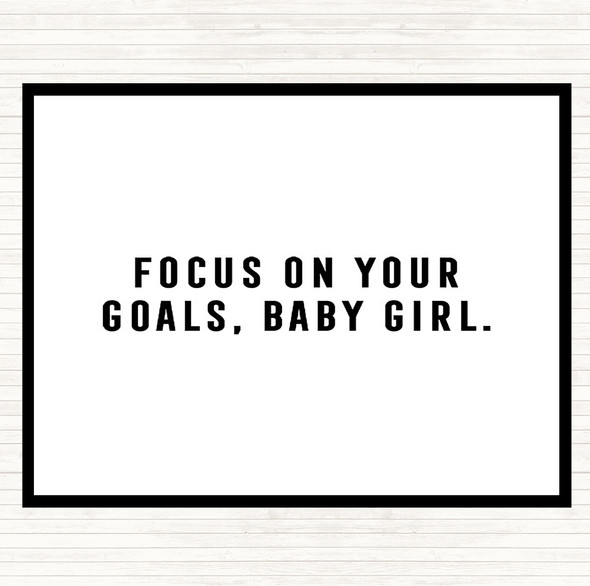 White Black Focus On Your Goals Quote Mouse Mat Pad
