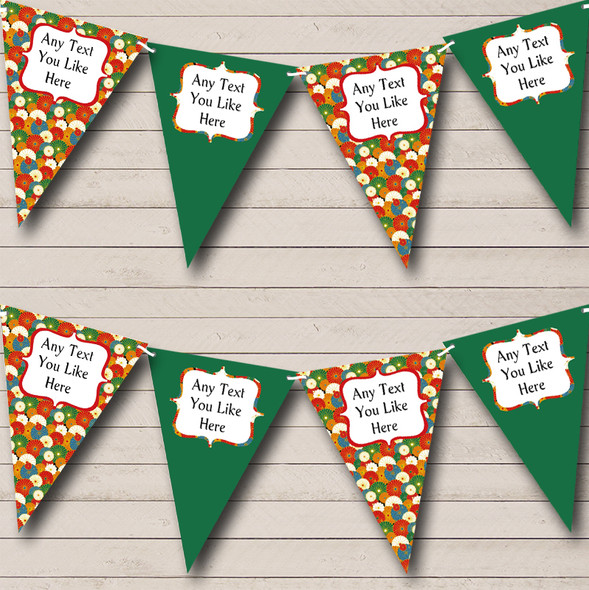 Retro Floral Personalised Carnival Fete Street Party Bunting