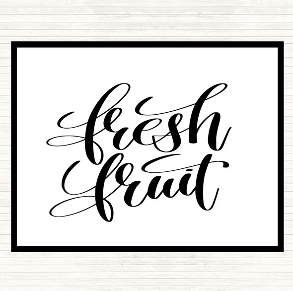 White Black Fresh Fruit Quote Mouse Mat Pad